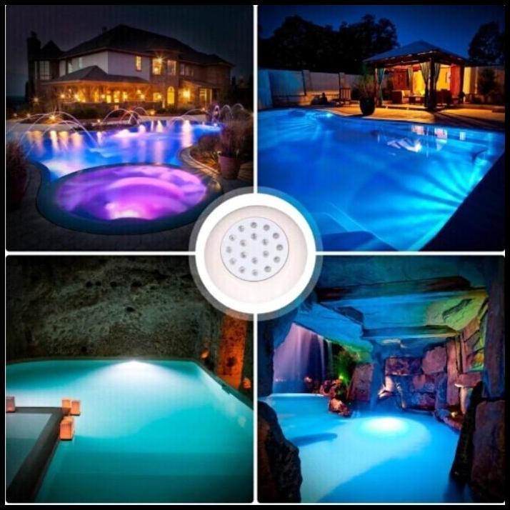 TERBARU LAMPU LED 9 WATT KOLAM RENANG 12 VOLT DC + TRAFO OUTDOOR 