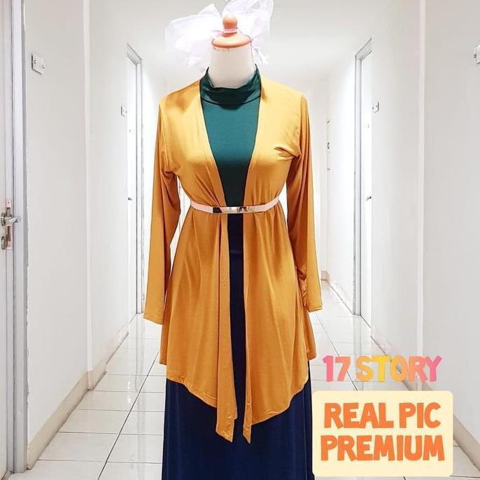 Kardigan Wanita Polos Bahan Kaos Rayon Adem Dan Strech Lengan Panjang/Outer Wanita Cardigan Premium 