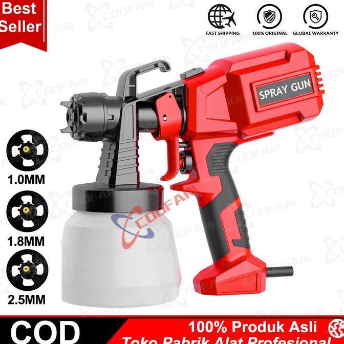 PAPPITSON Alat cat kompresor Spray Gun elektrik 550watt cat besi kayu plastik