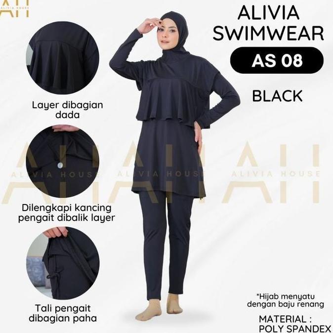Baju renang muslimah syari dewasa wanita muslim perempuan remaja swimwear hijab BAJU RENANG MUSLIM W