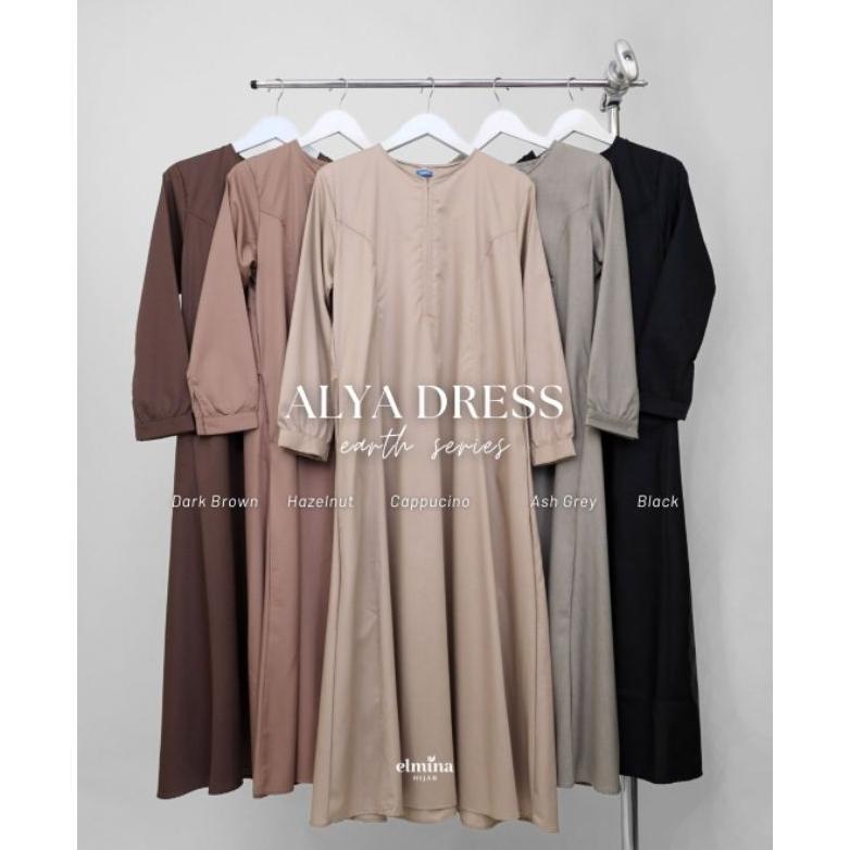 ELMINA ALYA DRESS Polos Remaja Simple EleganCasual Syari Untuk Busui Daily Adem Kain Katun Toyobo Si