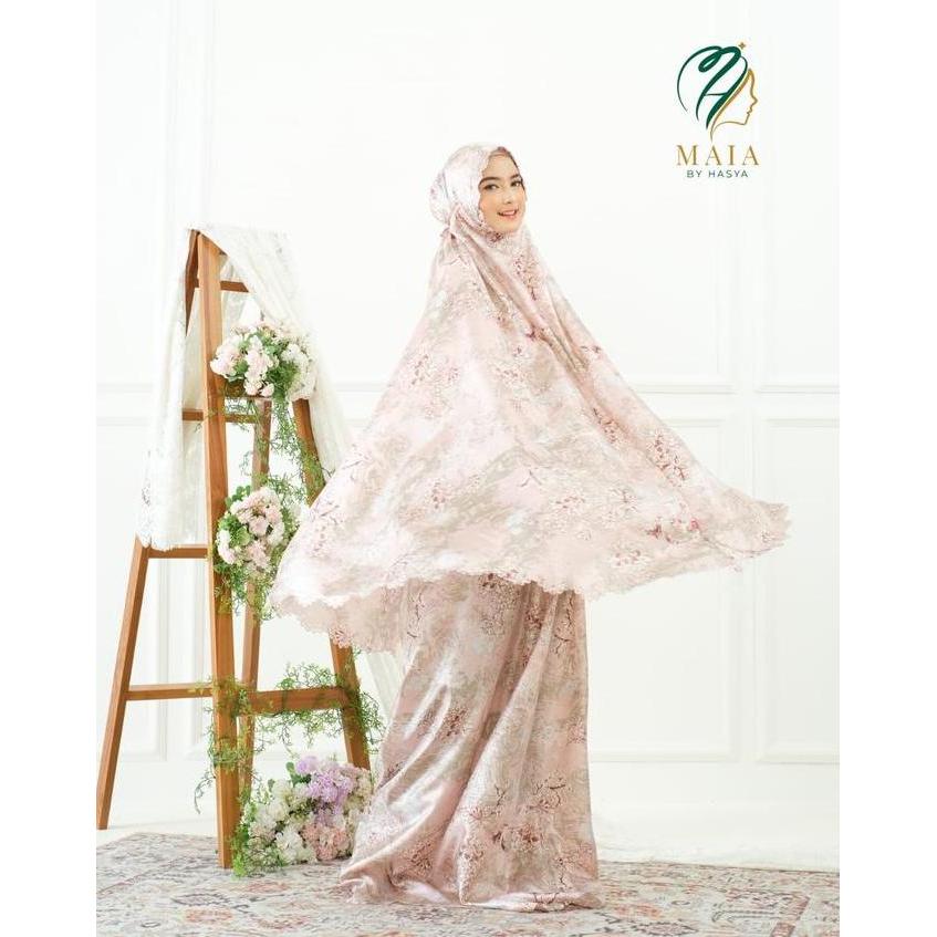 Mukena Sarah Motif Terbaru Mukena Travelling Mini Pouch Mini Jumbo Size Lasser Cut Mukena Dewasa - M