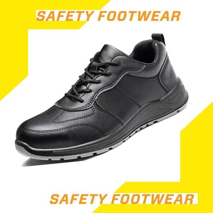 Sepatu Safety Import Anti Air Ujung Besi Sporty Safety Shoes Anti Paku Model Sport Material Berkuali