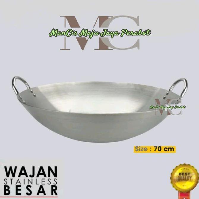 HARGA DISC - Kuali stainless steel besar ukuran 70 cm Wajan jumbo Penggorengan