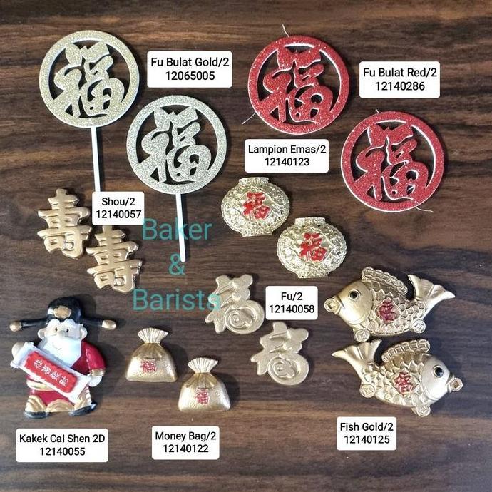 %$%$%$%$] Fiber Imlek 2022 Hiasan kue CNY Cake Cupcake Topper Decoration Imlek