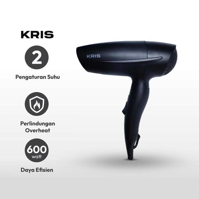 Kris Hair Dryer Travel 600 Watt - Hitam