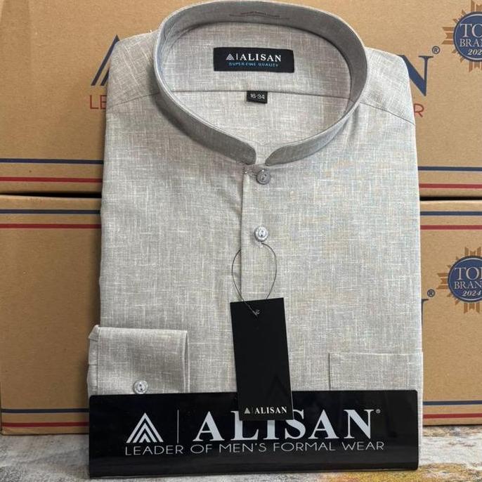 Kemeja Alisan Koko Sanghai Lengan Panjang Pria