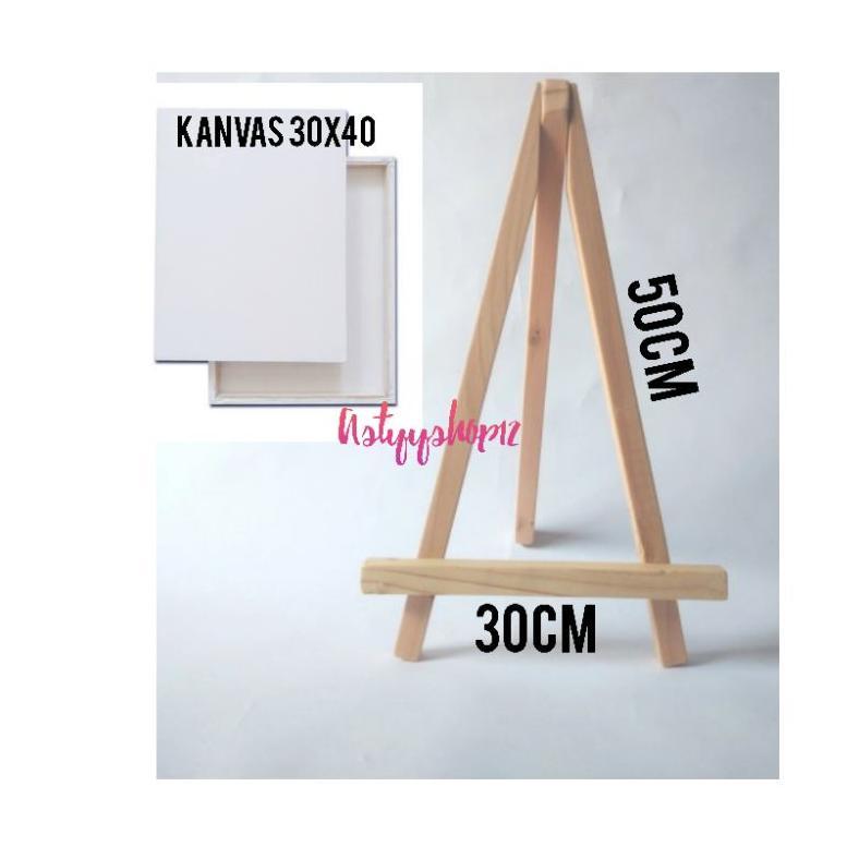 Kanvas Lukis 30x40 + easel besar/tripod/stand lukis