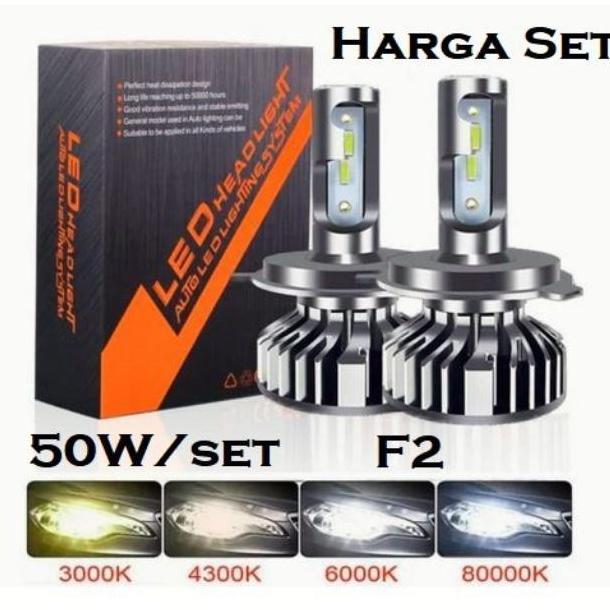 Promo Lampu LED H4 H11 HB3 9005 60W 50W tipe T6 F2 csp 3570 mobil premium Diskon