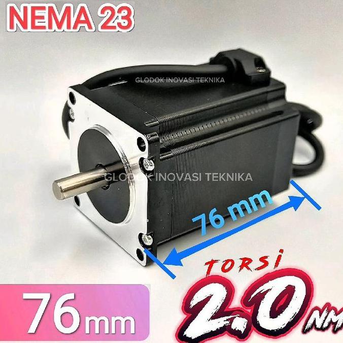 Motor stepper 57 steper NEMA 23 NEMA23 CNC Router 2 phase bipolar - 76mm