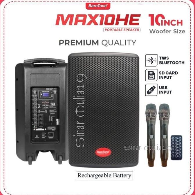 Speaker Portable Baretone MAX10HE / MAX 10HE / MAX 10 HE Bluetooth-TWS terlaris