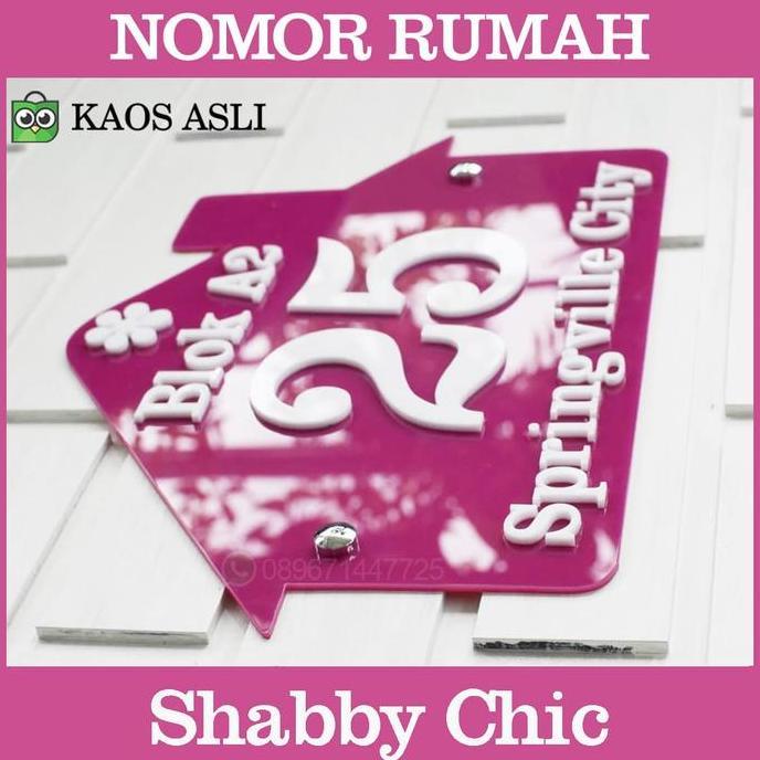 Nomor Rumah Shabby Chic Acrylic Timbul