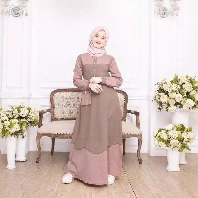 Gamis Anak Tanggung Terbaru Lyvia Dress UMUR 10-11-12-13 Tahun 5 Serian Warna 2024 - Bahan Crinkle A