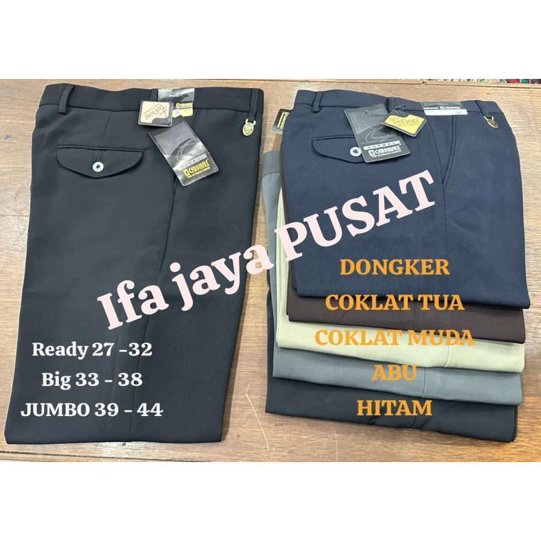 terbaru celana kain pria standar formal kerja hitam dan warna ukuran 27 - 44 - celana kerja pria hit