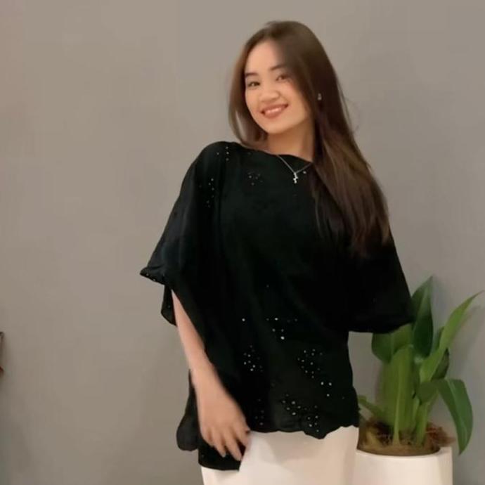 Raia Kaftan Outer Bordir - Kaftan Lebaran - Outer Kaftan-baju bordir wanita Katun Muslim Putih