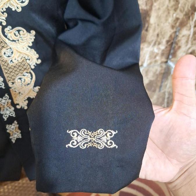 Jas Koko Mewah Salafi J50 Bordir Dada Kantong Depan Pria Dewasa Muslim - Panjang - Tangan, Baju, Put