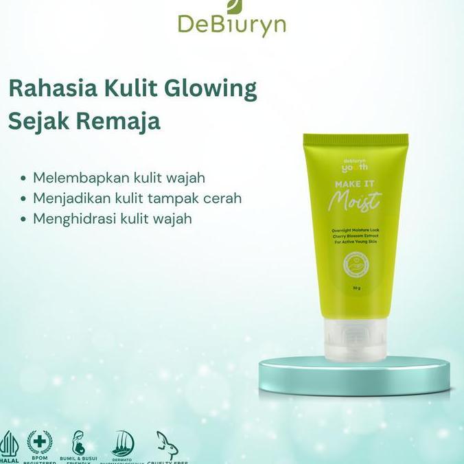 DeBiuryn Youth Make It Moist 30gr - Young Skin - Night Cream - Niacinamide Hyaluronic Termurah