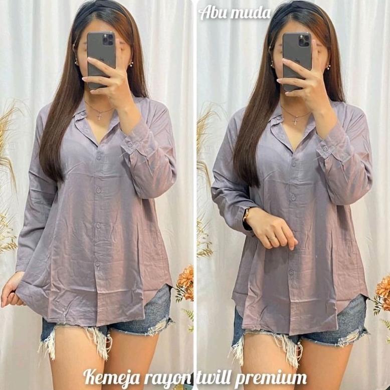 DISKON KEMEJA RAYON WANITA / KEMEJA POLOS CEWEK / KEMEJA POLOS KANTOR / KEMEJA RAYON TWILL / KEMEJA 