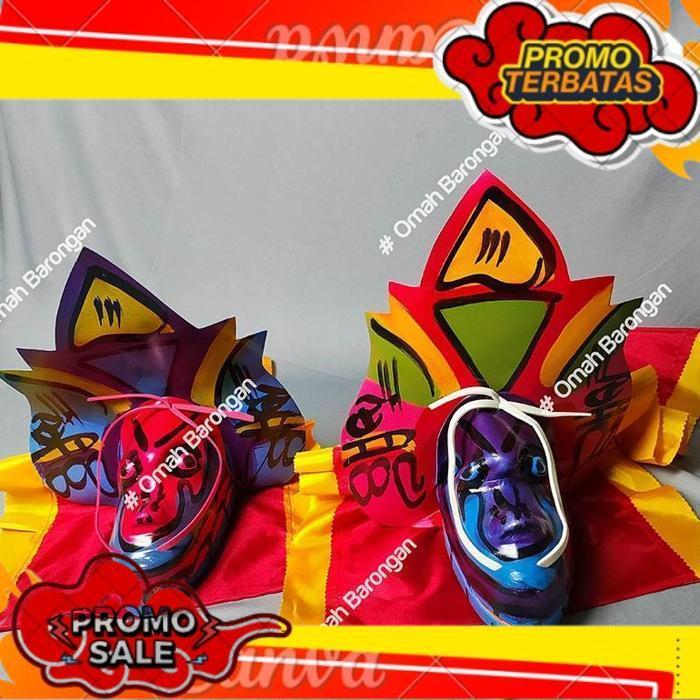 Cod Barongan Anak Mainan Caplokan Spon Ukuran Kecil Motif Kayu Devil