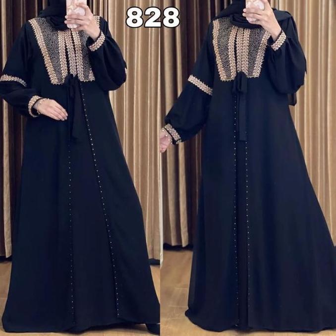 Gamis Abaya Hitam Abaya Kombinasi List Abaya Jubah Saudi India Turkey Zephy Muslim Renda Arab Turki 