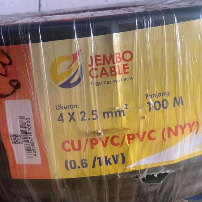 Promo Kabel Listrik Kawat NYY 4x2.5 mm Hitam JEMBO Kawat Tunggal 4 x 2.5 mm 100 Meter Tembaga Diskon