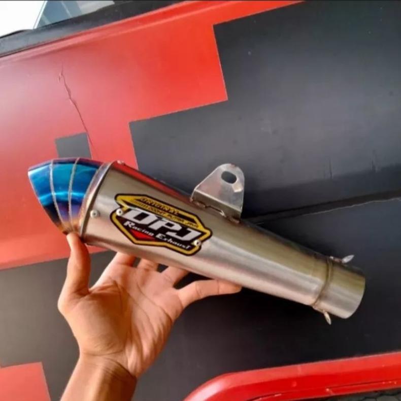 Disc Knalpot Racing Dpj Jigsaw Blue Buat Motor Jupiter Vega Supra X Smes Grand Legenda Suara Engker 