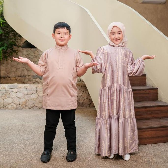 Kalsandfrey Drupala Family Set Gamis Koko Set Kembar Couple Keluarga Set Pakaian Keluarga