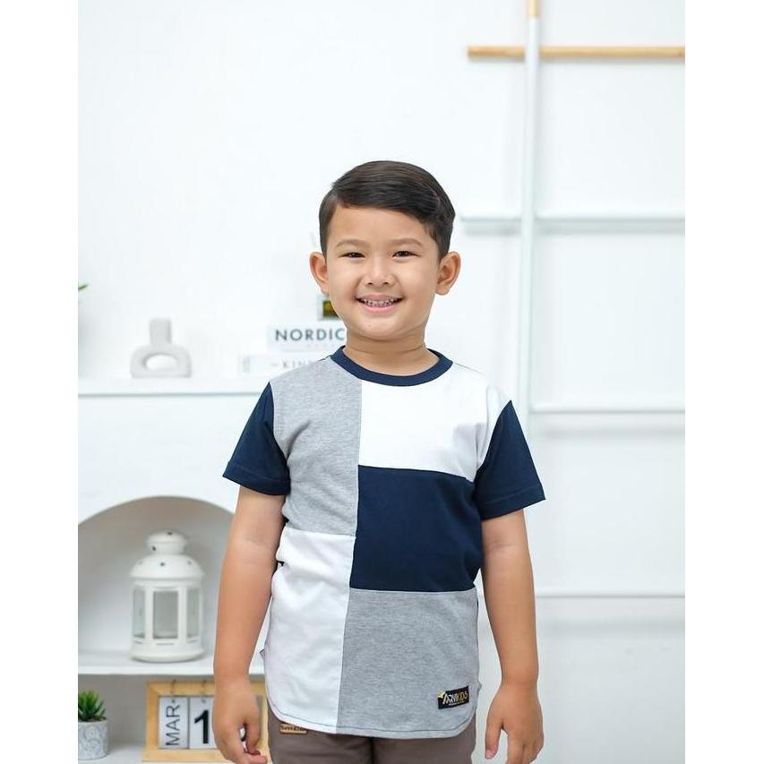 Arvikids Baju Couple Keluarga Tunik Koko Dewasa Anak Baju Lebaran Keluarga Premium Bahan Kaos Combed