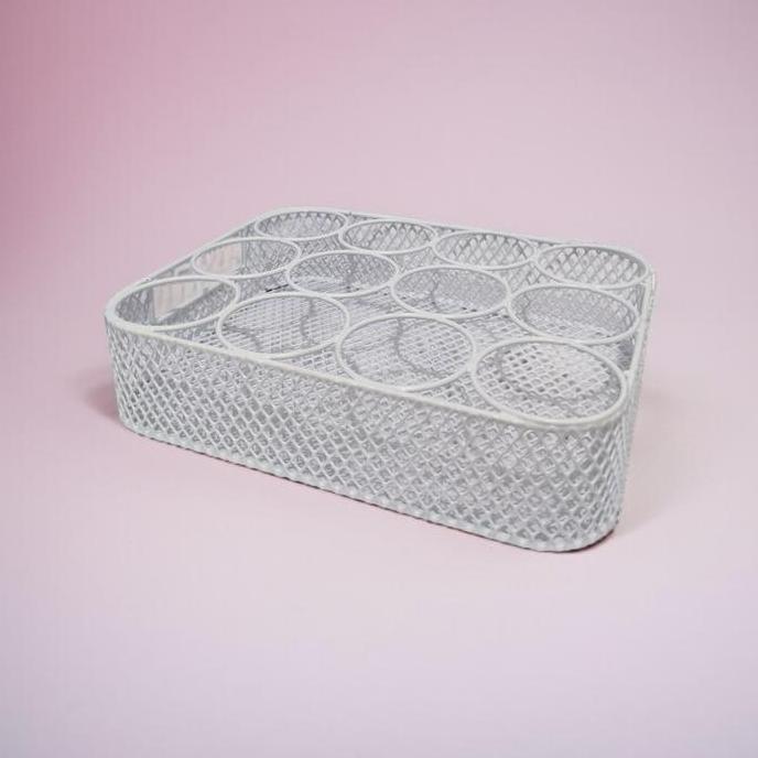 Allthebest- GUNINCO RAK AQUA GELAS 12 LUBANG / Tempat Aqua Gelas 2IN1 / Tatakan Gelas Besi Lebaran /