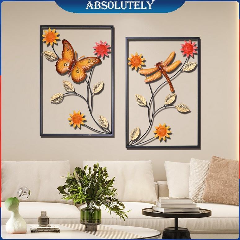 Hiasan Dinding Aesthetic Logam Hiasan Dinding Latar Belakang Sofa Ruang Tamu Hiasan Dinding Tanaman 