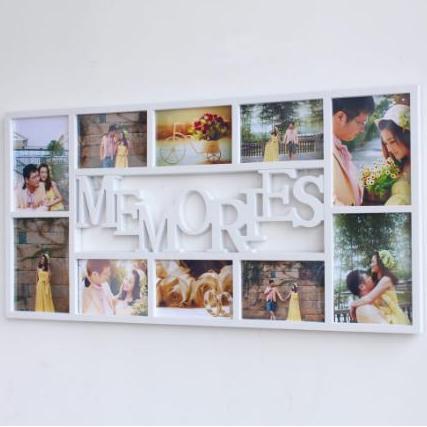 Pigura Foto Memories Bingkai Dekorasi Home 10 Slot Ukuran 3R 4R Frame Figura Dinding PT
