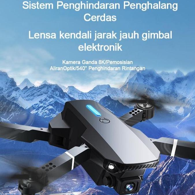 Drone E88 pro, drone fotografi udara kamera ganda HD, mainan drone terbang quadcopter yang stabil [t