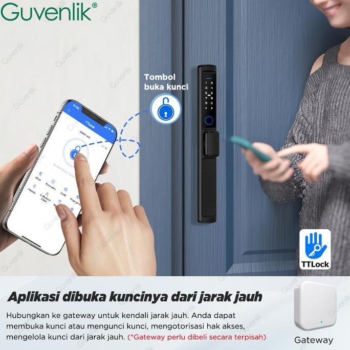 Smart Door Lock TTLOCK Kunci Pintu Rumah Fingerprint Kunci Pintu Sliding Short Handle Kunci Pintu Di
