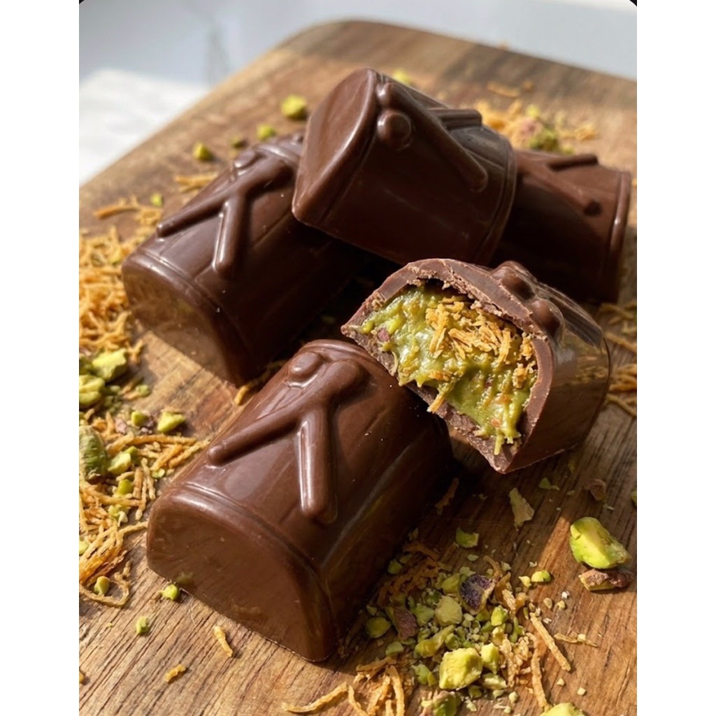 cetakan plastik bentuk bedug coklat thruffle lebaran hati raya idul fitri coklat beduk dubai kunafa 