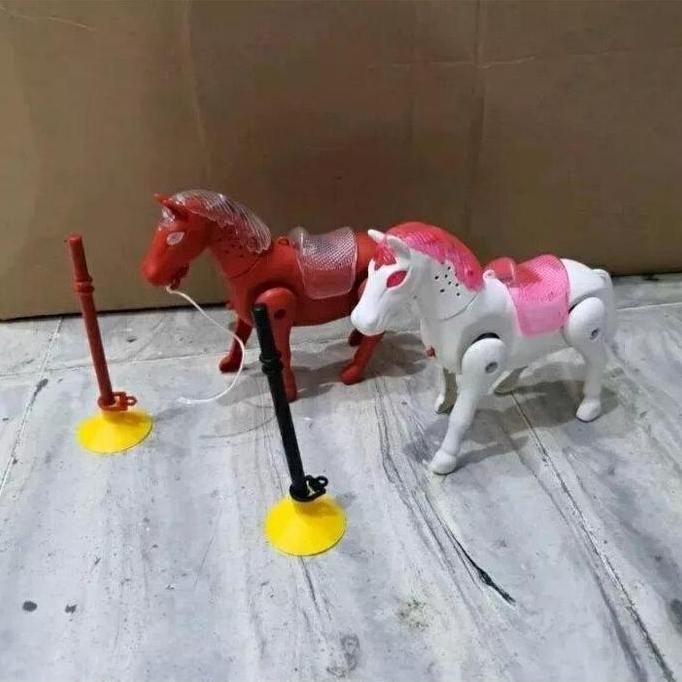 ( BISA COD ) PROMO Mainan Kuda Jalan Musik Lampu Baterai / Mainan Anak Kuda Jalan / Mainan Edukasi A