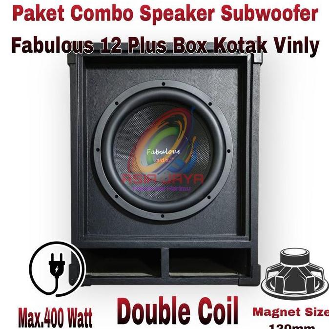 Paket Combo Speaker Subwoofer ADX Fabulous 12 inch Double Coil Plus Plus Box Kotak Vinyl 12 Inch ter
