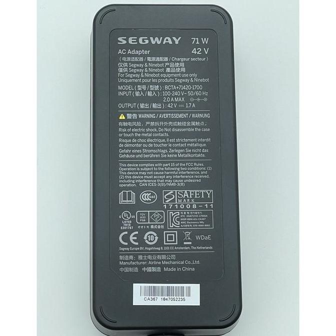 Lansungkirim- Segway Ninebbot Charger 42V 1.7A Original  Xm Grab Wheels Scooter  Scooter  Listrik Li