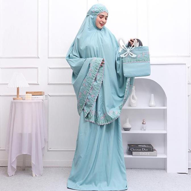 WNX - Mukena Dewasa Bordir Jumbo Syahbani Dahlia/ MuKena Dewasa Katun Rayon/ Mukena Terusan Dewasa/ 
