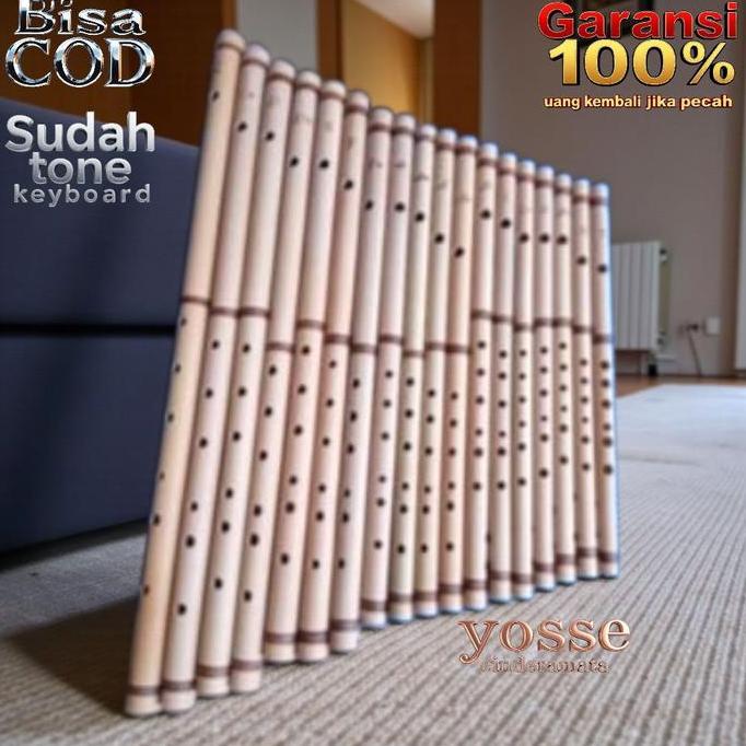 Suling Bambu 1 Set Isi 18 Biji Suling Dangdut Nada Akurat Sudah Tune Keyboard Kwalitas Panggung Berg