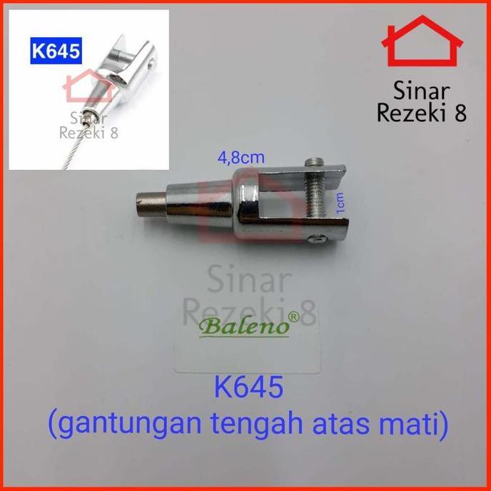 Yukbisa- K645 Gantungan Bracket Rak Ambalan Kaca Tengah Mati Jepit Kawat Sling