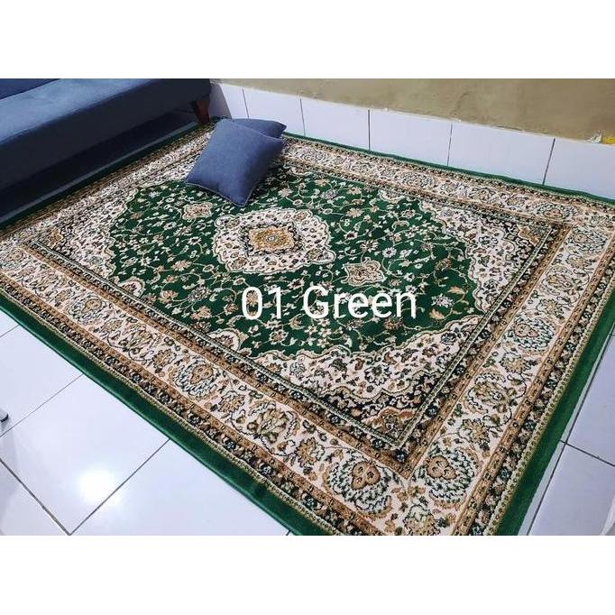 Karpet Permadani Mewah Mega Jumbo 3X4 Meter Motif Turkey Turki Iranshahr Marun Merah Hitam Cream Hij
