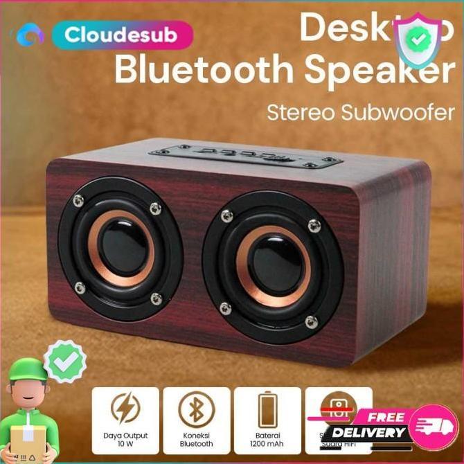 Wood Speker Bluetooth Speaker Portable Stereo Soundbar TV PC Komputer terlaris