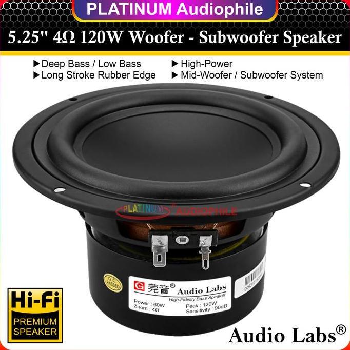 Speaker 5.25 Inch Subwoofer Mid Woofer Low Bass Hifi Speker 4 ohm 5" 120W Audiolabs DL-50TZB terlari