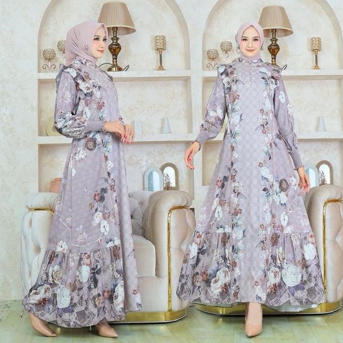 Gamis Full Motif Felicia Dress gamis kekinian