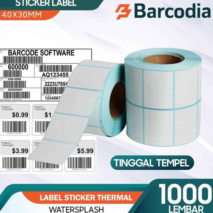Lansungkirim- Kertas Label Barcode 40X30Mm (1 Line) Thermal 40X30 Mm