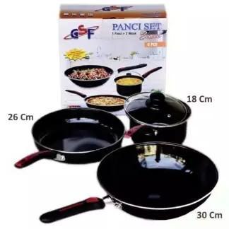 DISKON PANCI WAJAN SET ENAMEL GSF G-2630 1 PANCI + 2 WAJAN