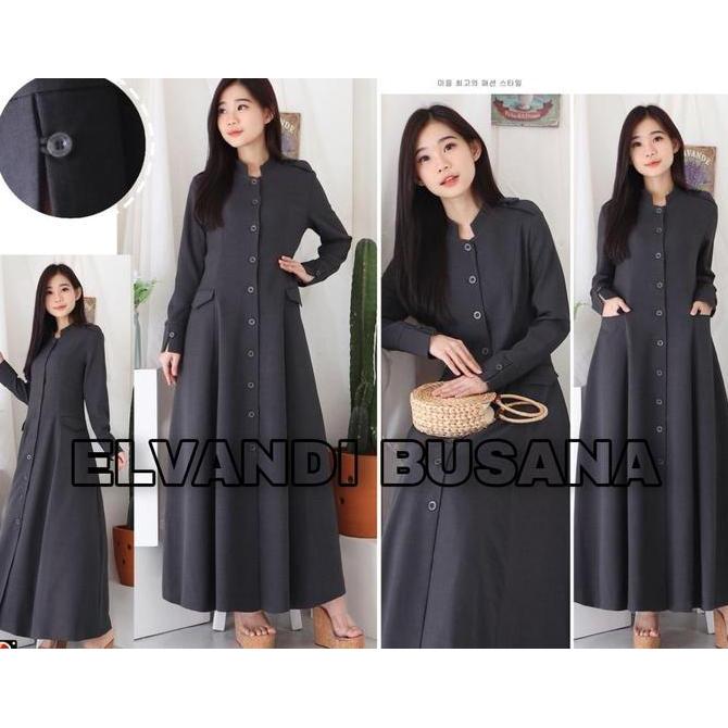 Gamis Guru / Gamis Busui / Gamis Abu Tua / Seragam Gamis / Gamis Tebal - 8001 Abu Tua