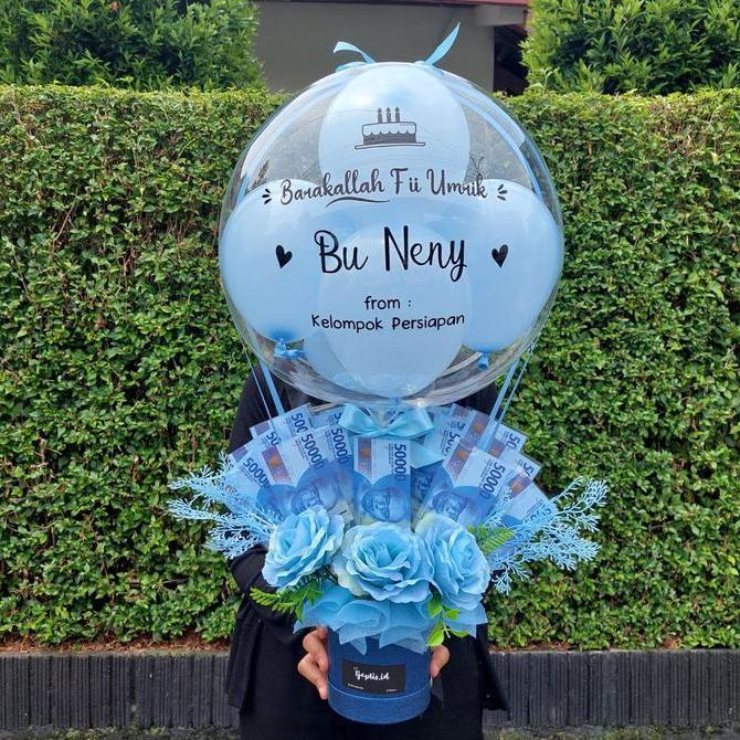 Buket Bouquet Balon Uang (dekor) Uang isi sendiri di rumah FA