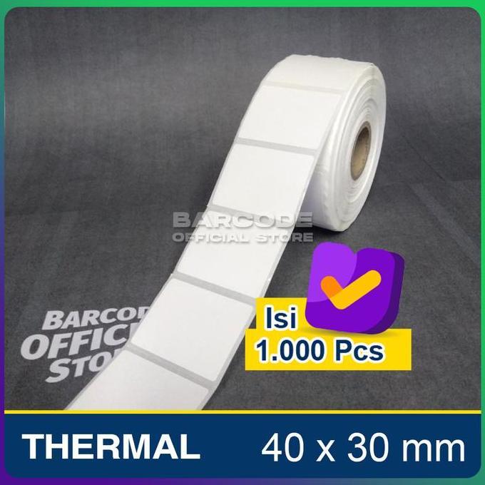 Bisaaja- Stiker Kertas Label Barcode Thermal Ukuran 40X30Mm - 40 X 30 Mm