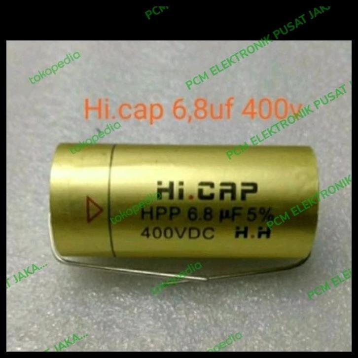 GRATIS ONGKIR KAPASITOR NONPOLAR HI CAP GOLD HICAP 6.8UF 6,8UF 400V 400VOLT 400VDC